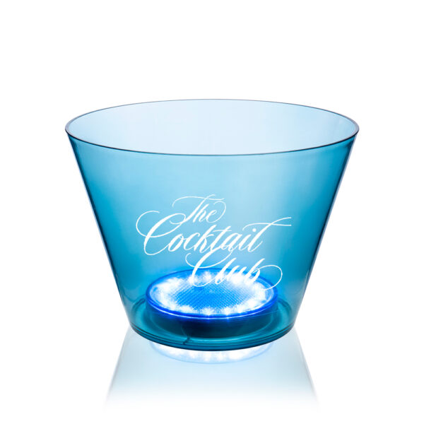 Cubitera TURGALIUM LED transparente para 4-5 botellas, personalizable, ideal para eventos y locales de hostelería vista con personalización