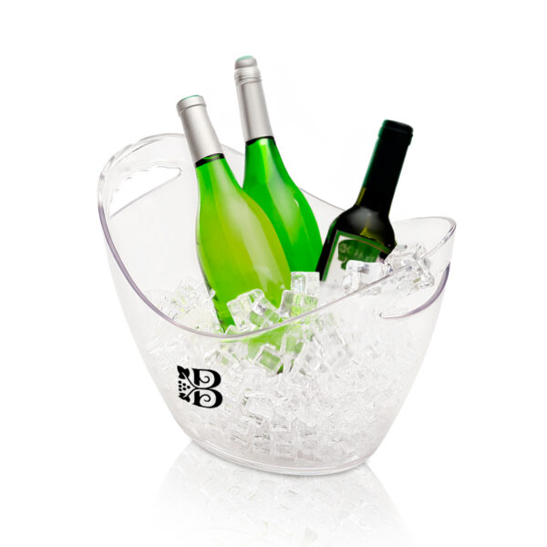 Cubitera LISBONA White de 7L, personalizable, ideal para enfriar botellas en bares y restaurantes vista con personalización